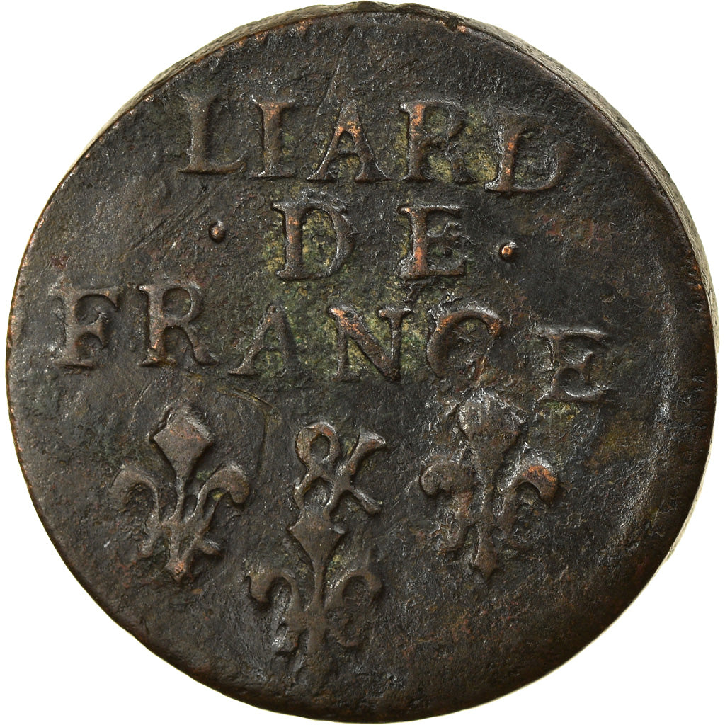 Monnaie, France, Louis XIV, Liard de France, 1698, Aix-en-Provence, Rare, TTB