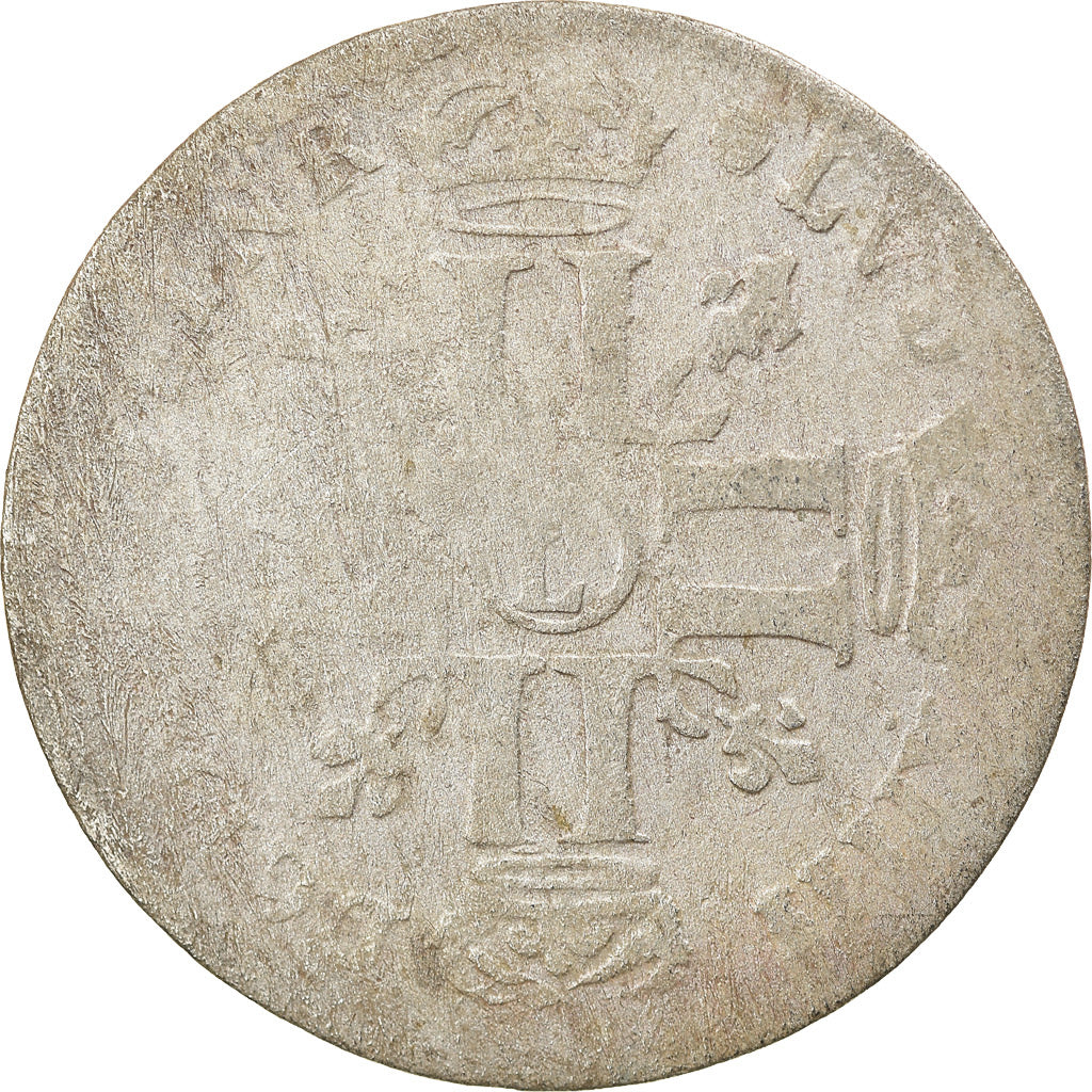 Moeda, França, Louis XIV, Quinzain aux 8 L, 1693, Lille, Rara, F(12-15)