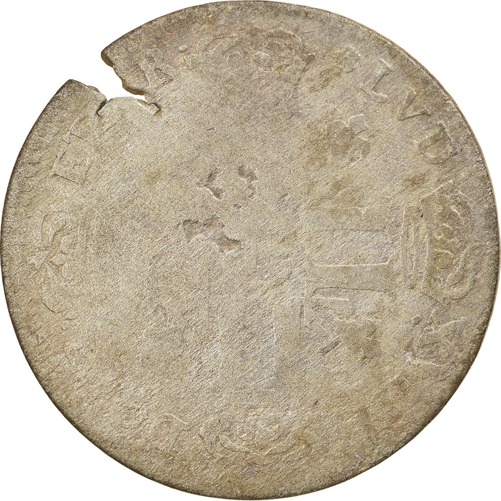 Munten, Frankrijk, Louis XIV, Quinzain aux 8 L, 1693, Lille, Rare, ZG+, Billon