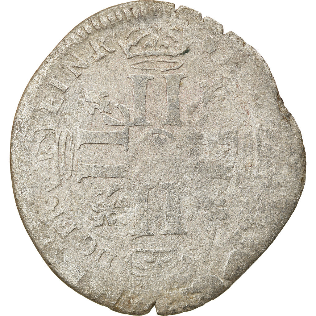 Moneta, Francja, Louis XIV, Quinzain aux 8 L, 1693, Lille, Rzadkie, VF(20-25)