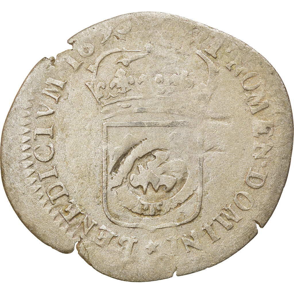 Moeda, França, Louis XIV, Quinzain aux 8 L, 1693, Lille, Rara, VF(30-35)
