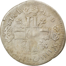 Monnaie, France, Louis XIV, Quinzain aux 8 L, Date incertaine, Lille, Rare, TB