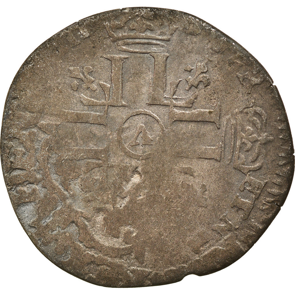 Coin, France, Louis XIV, Quinzain aux 8 L, 1696, Troyes, Rare, VF(20-25)