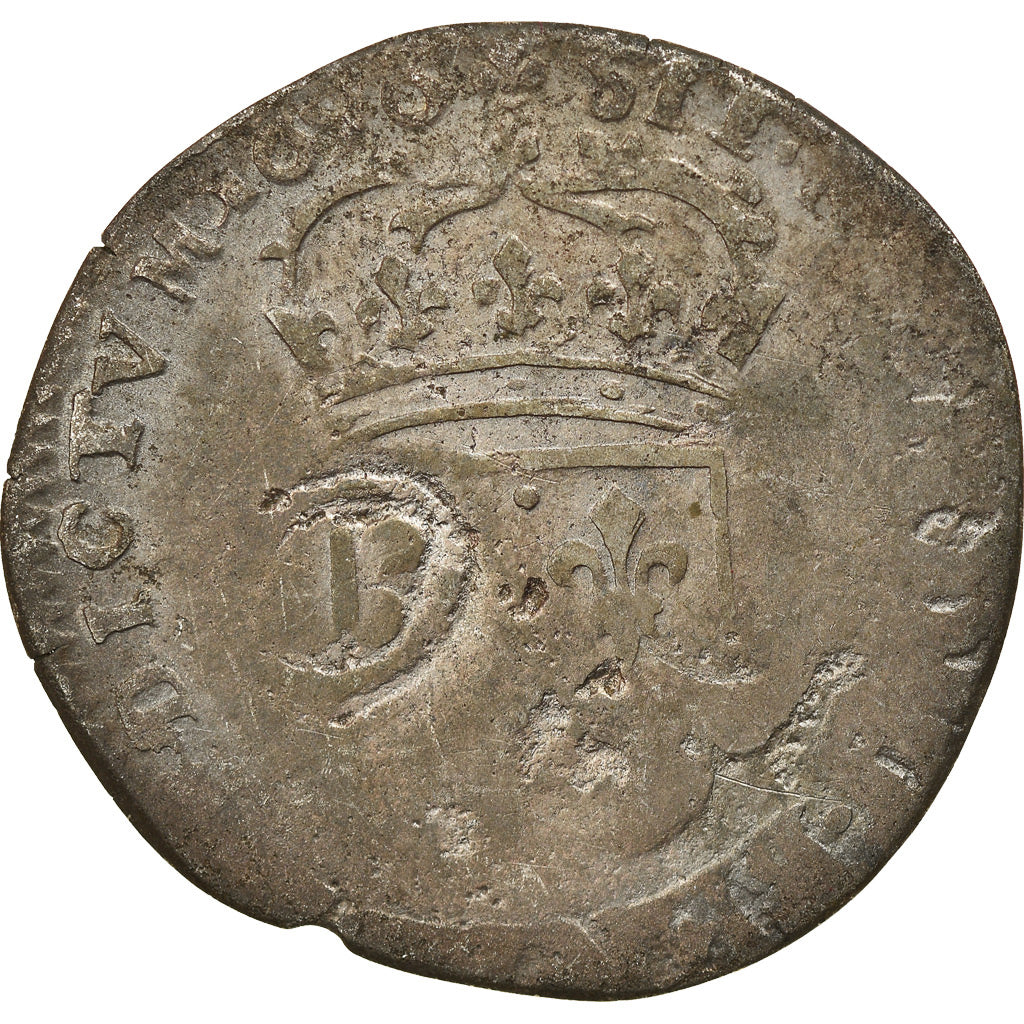 Coin, France, Louis XIV, Quinzain aux 8 L, 1696, Troyes, Rare, VF(20-25)