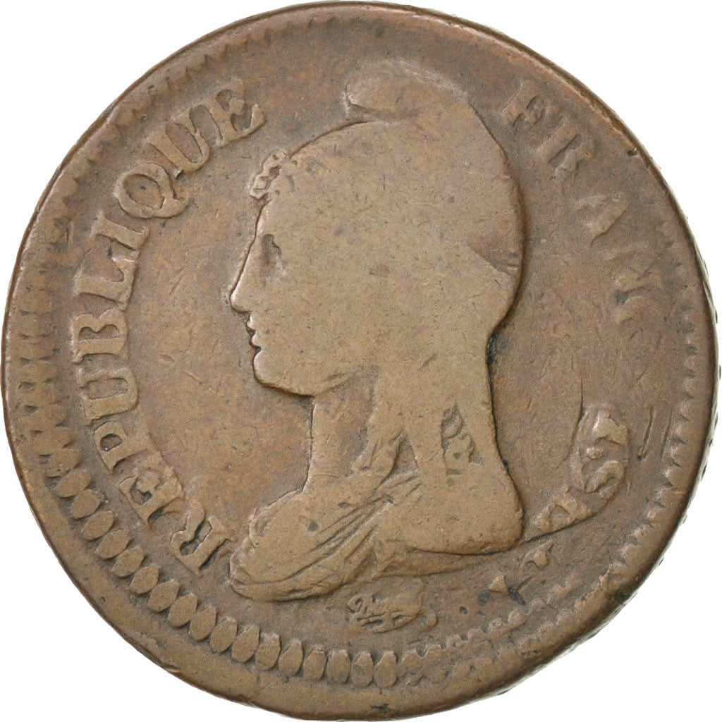Coin, France, Dupré, Decime, 1796, Paris, VF(20-25), Bronze, KM:645.1