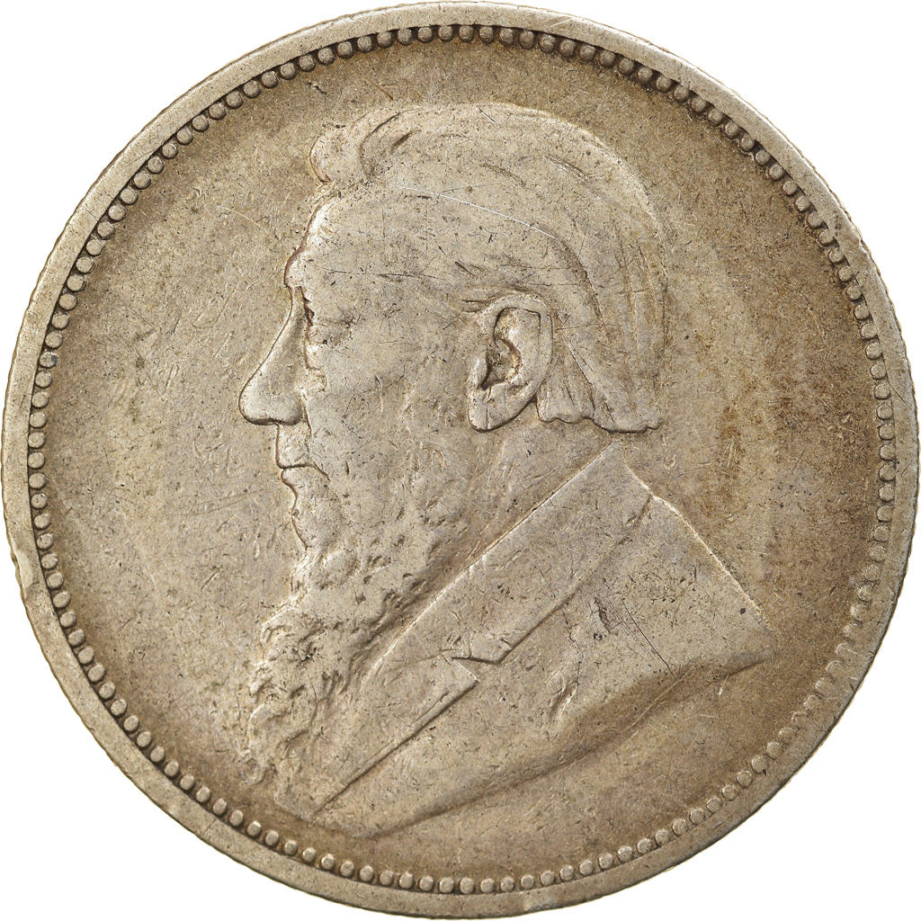 Moneda, Sudáfrica, 2 Shillings, 1895, BC+, Plata, KM:6