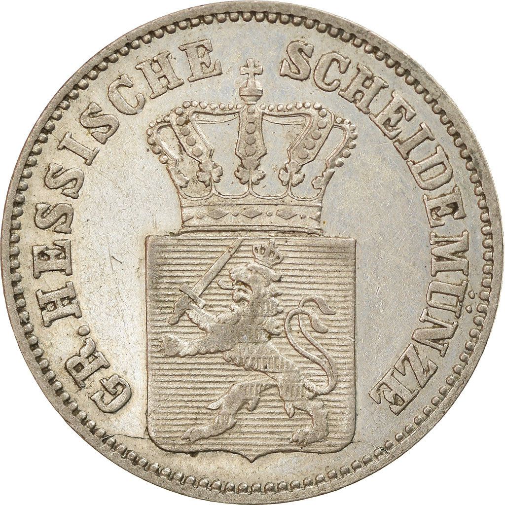 Moneta, Landy niemieckie, HESSE-DARMSTADT, Ludwig III, 6 Kreuzer, 1866
