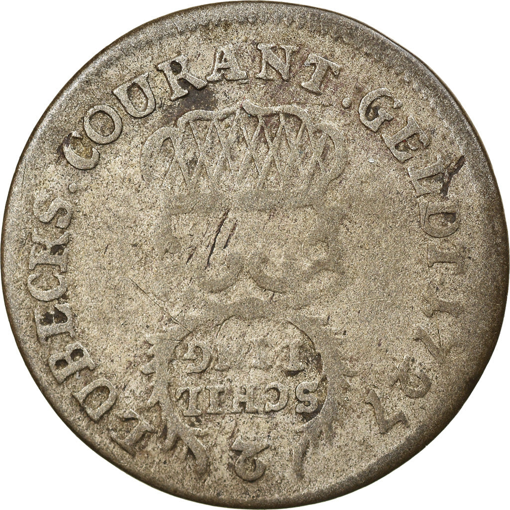 Münze, Deutsch Staaten, LUBECK, 2 Schilling, 1727, S, Silber, KM:142