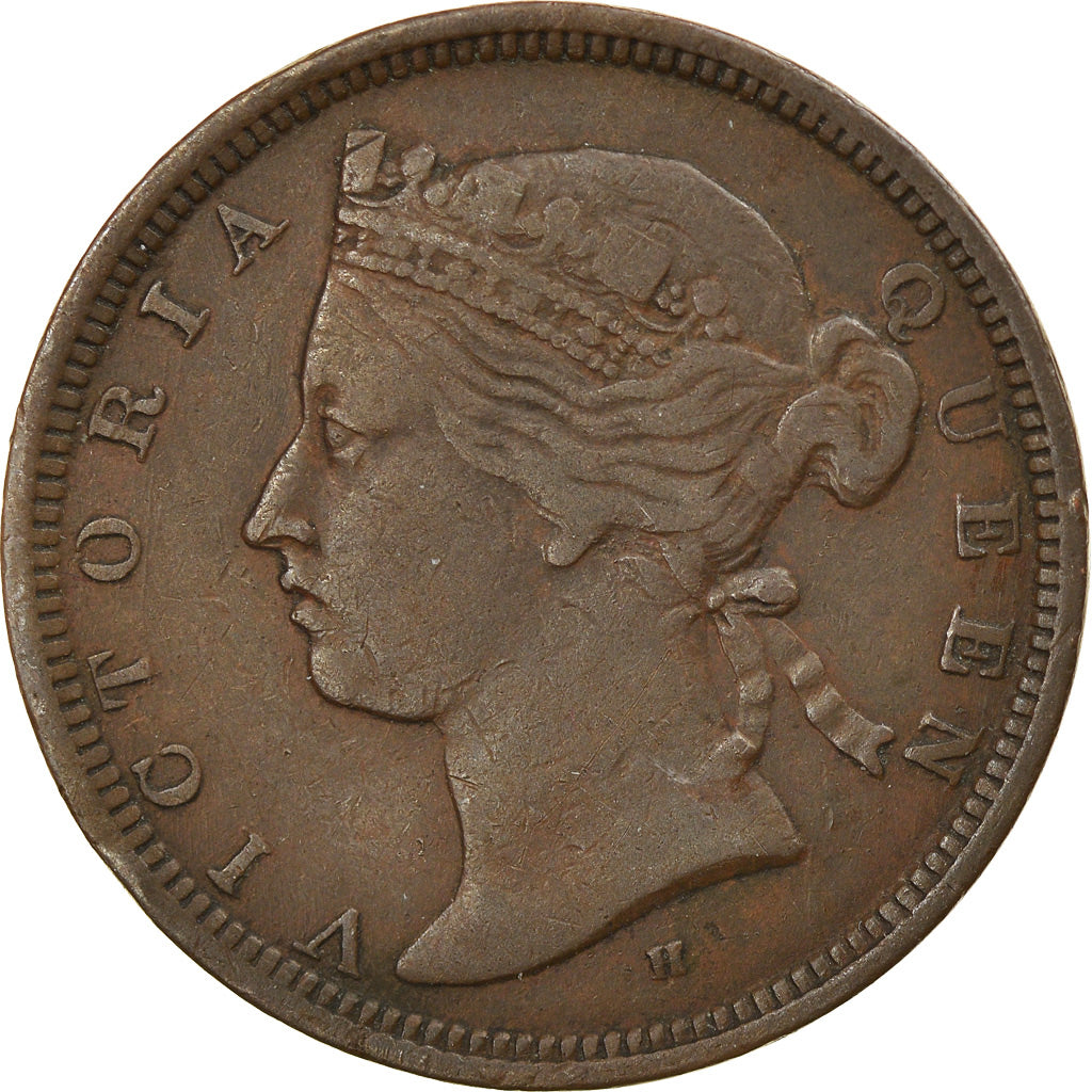 Münze, Straits Settlements, Victoria, 1/2 Cent, 1872, SS, Kupfer, KM:8
