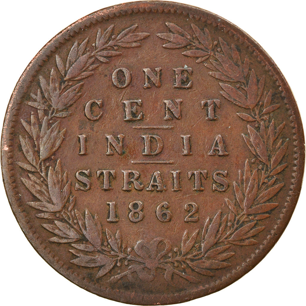 Moneta, Insediamenti dello Stretto, Victoria, 1/2 Cent, 1862, MB+, Rame, KM:8
