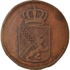 Moneda, Estados alemanes, BADEN, Karl Friedrich, 1/2 Kreuzer, 1809, BC+, Cobre