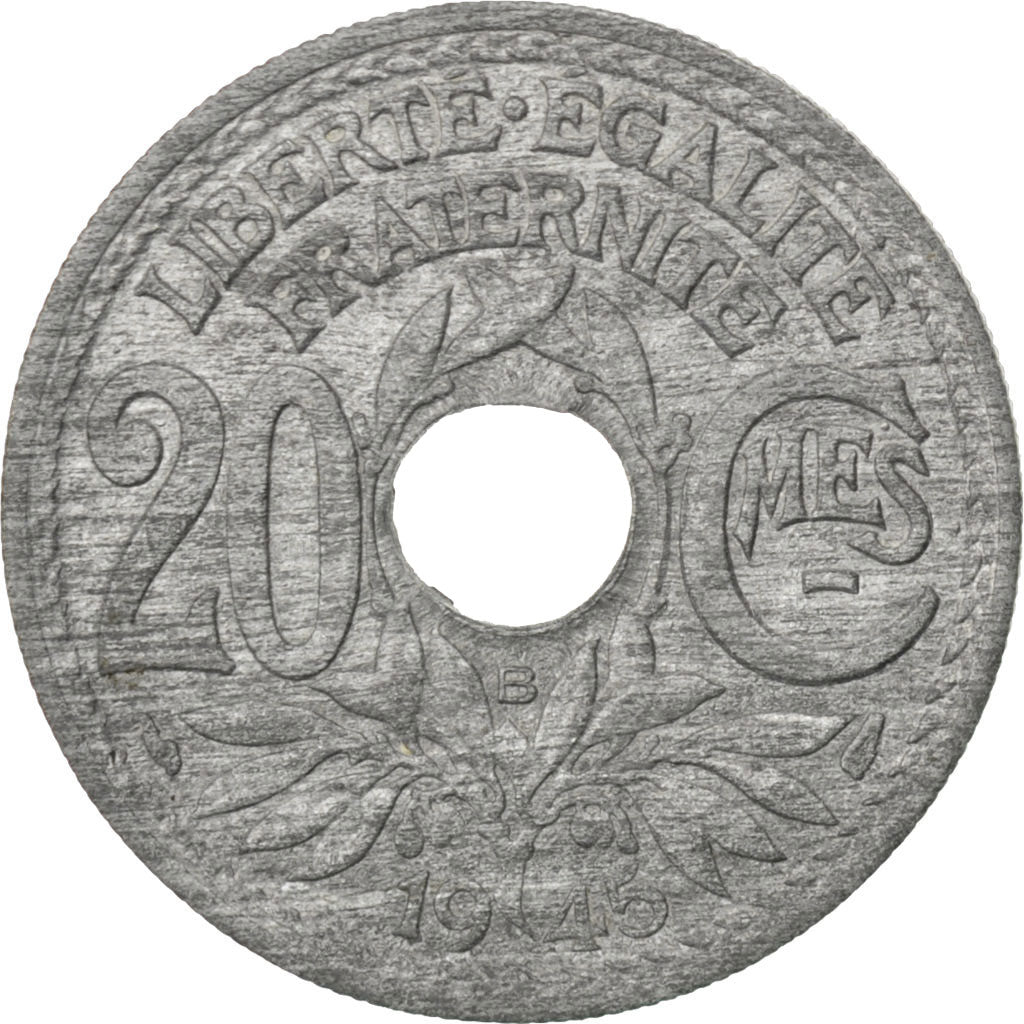 FRANCE, Lindauer, 20 Centimes, 1945, Beaumont - Le Roger, KM #907.2, AU(50-53),.