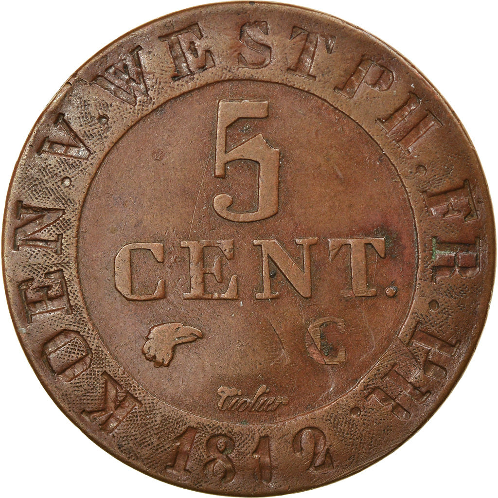Münze, Deutsch Staaten, WESTPHALIA, Jerome, 5 Centimes, 1812, Cassel, SS