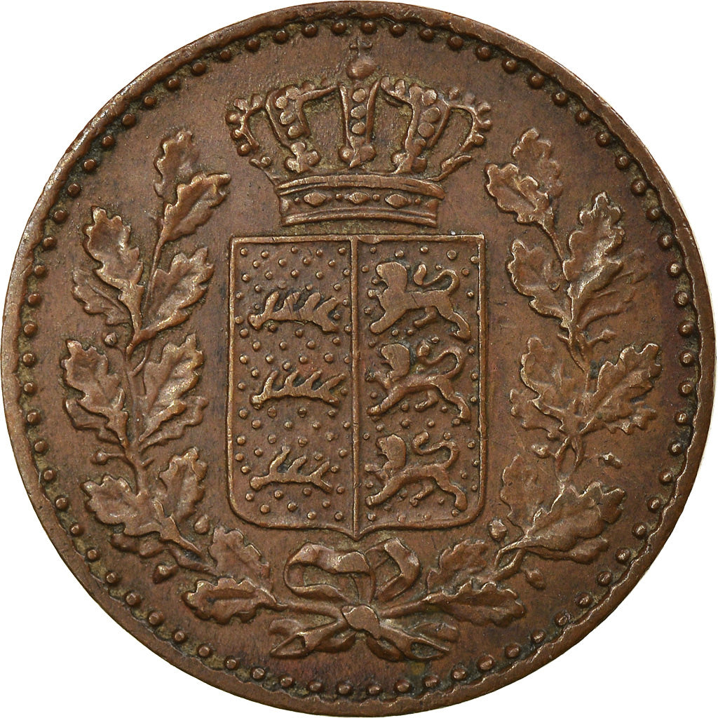 Moneta, Stati tedeschi, WURTTEMBERG, Wilhelm I, 1/2 Kreuzer, 4 Pfennig, 1862