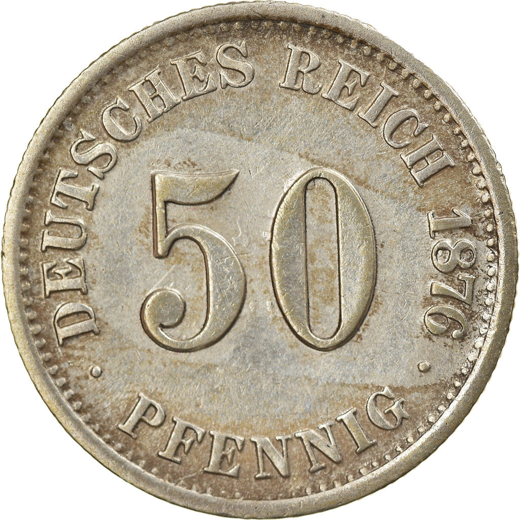 Moneta, GERMANIA - IMPERO, Wilhelm I, 50 Pfennig, 1876, Frankfurt, SPL-