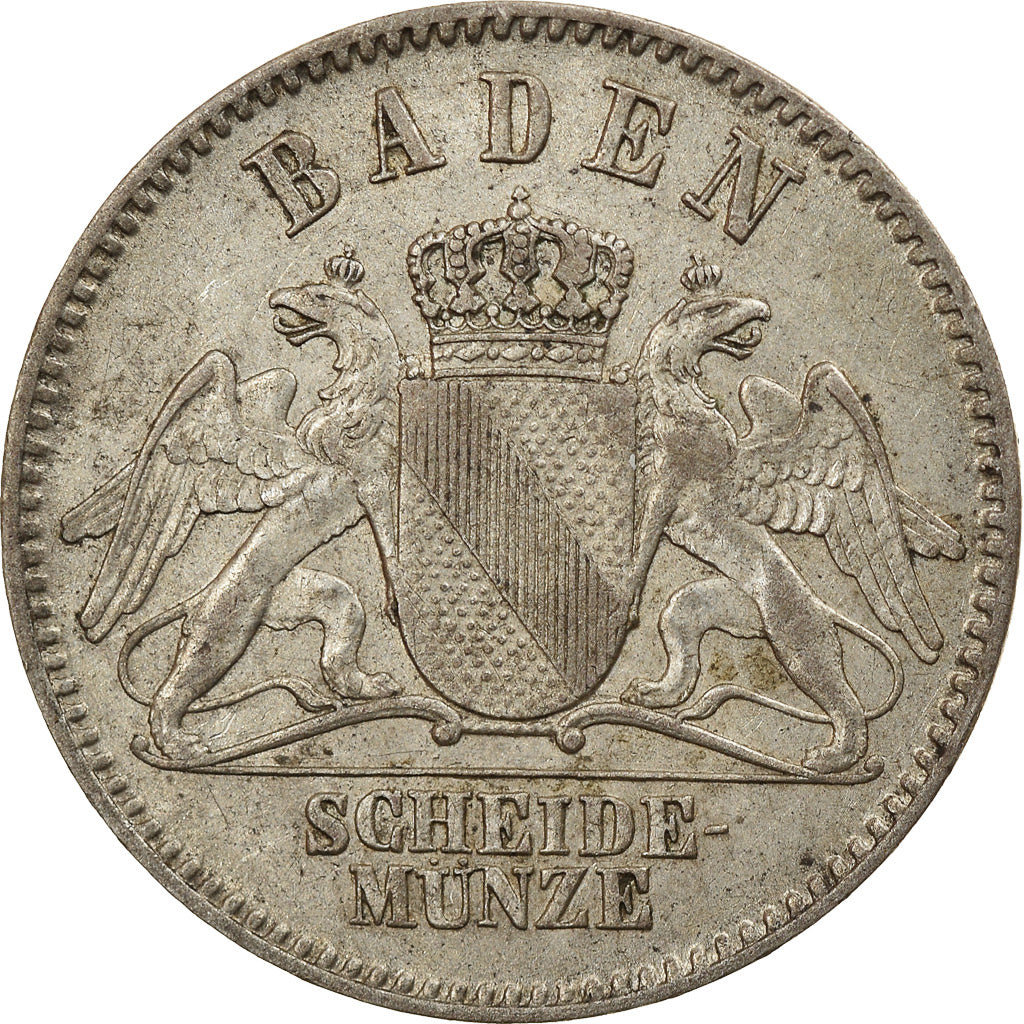 Munten, Duitse staten, BADEN, Friedrich I, 3 Kreuzer, 1869, PR, Zilver, KM:246
