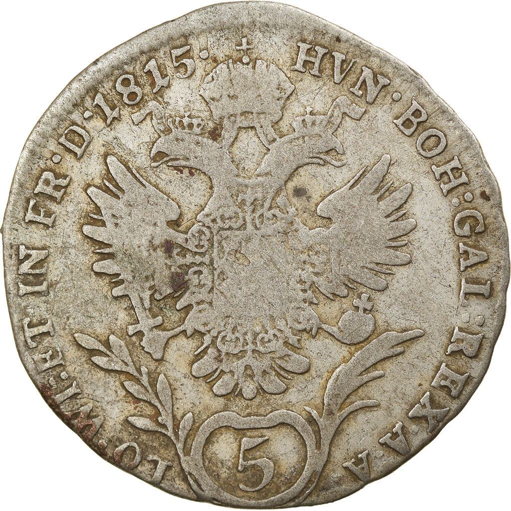 Münze, Österreich, Franz II (I), 5 Kreuzer, 1815, S, Silber, KM:2122