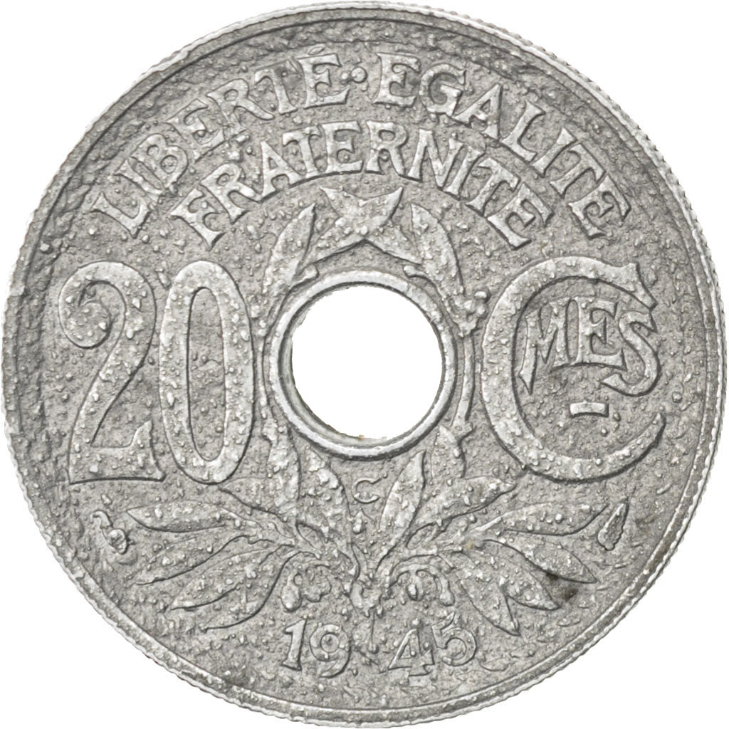 Gouvernement Provisoire, 20 Centimes Lindauer 1945 C, KM 907.3