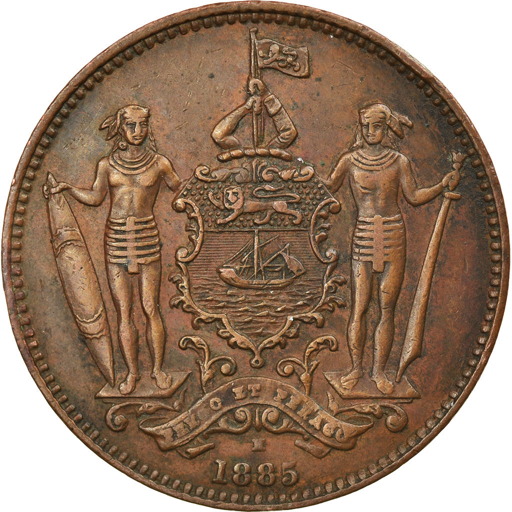 Coin, BRITISH NORTH BORNEO, Cent, 1885, Heaton, Birmingham, EF(40-45), Bronze
