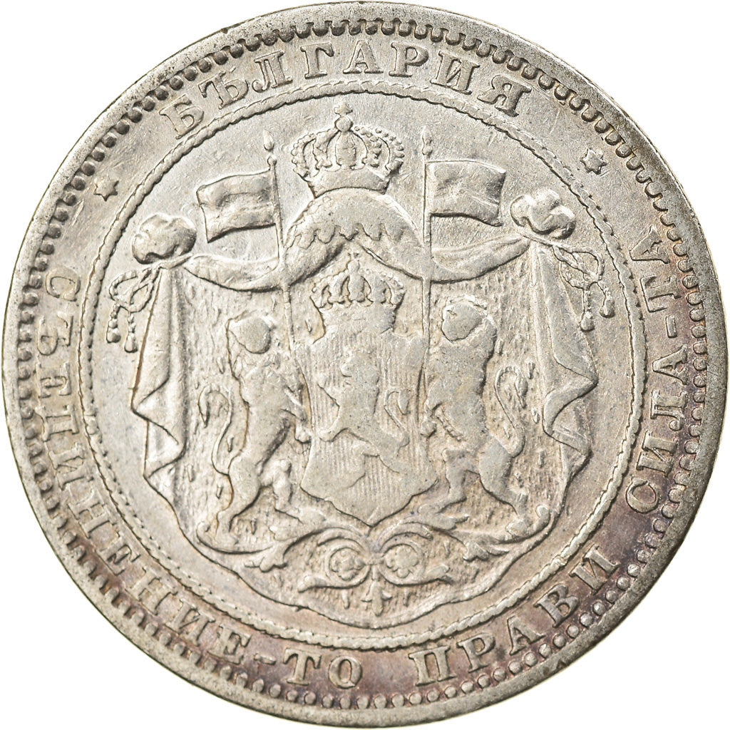 Münze, Bulgarien, Alexander  I, Lev, 1882, SS, Silber, KM:4