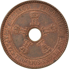 Coin, CONGO FREE STATE, Leopold II, 5 Centimes, 1887, AU(55-58), Copper, KM:3