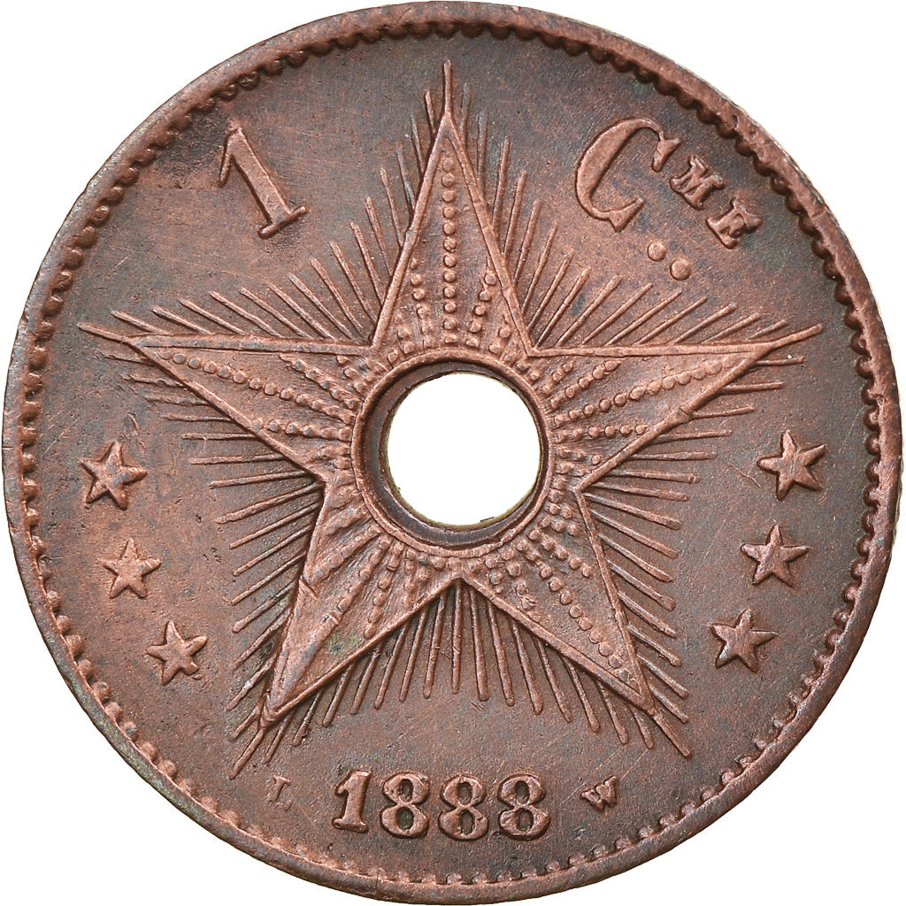 Moneta, Stato Libero del Congo, Leopold II, Centime, 1888, SPL-, Rame, KM:1