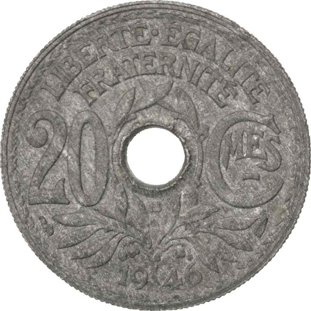 FRANCE, Lindauer, 20 Centimes, 1946, Beaumont - Le Roger, KM #907.2, EF(40-45),.