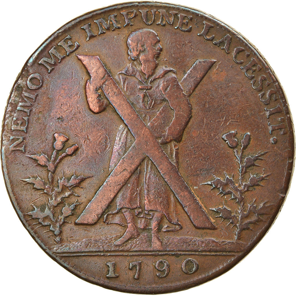 Moneta, Szkocja, Halfpenny Token, 1790, Edinburgh, EF(40-45), Miedź
