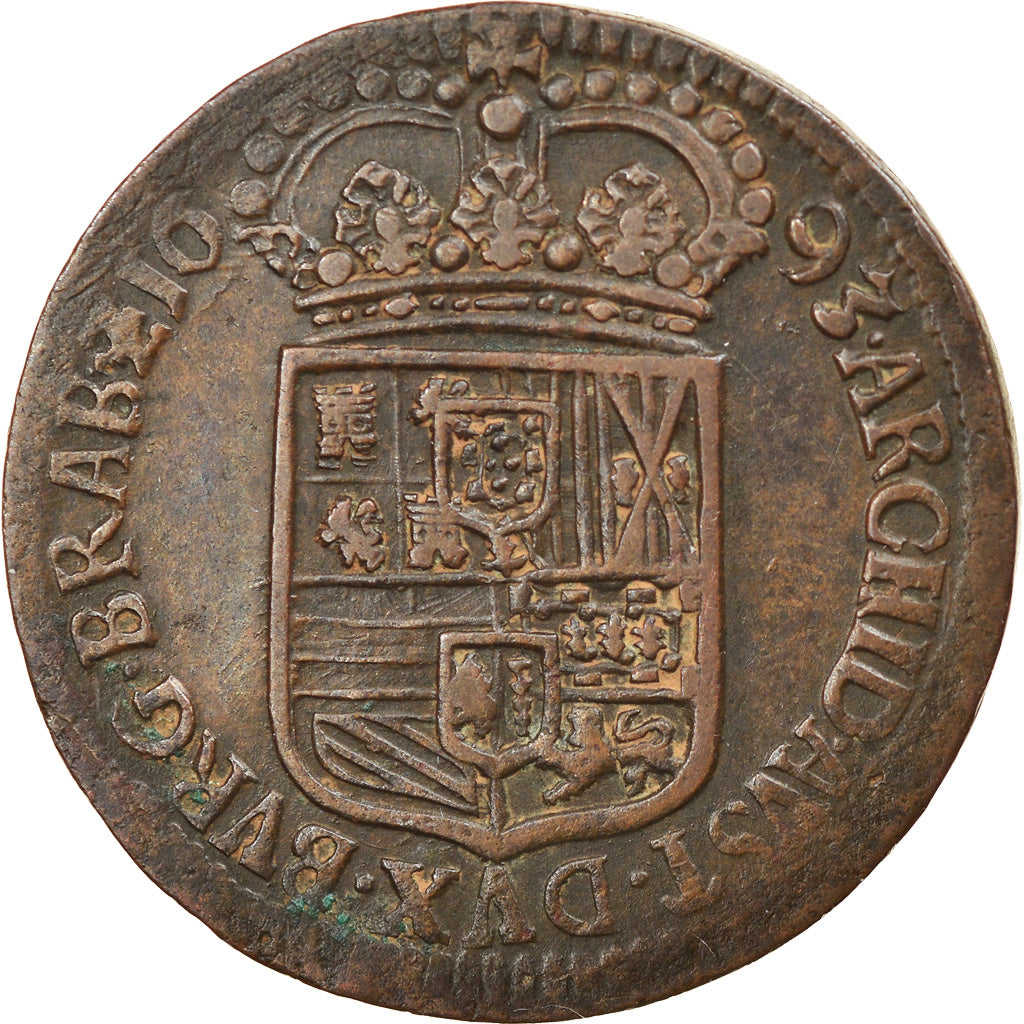 Monnaie, Pays-Bas espagnols, BRABANT, Liard, 12 Mites, 1693, Anvers, TTB+