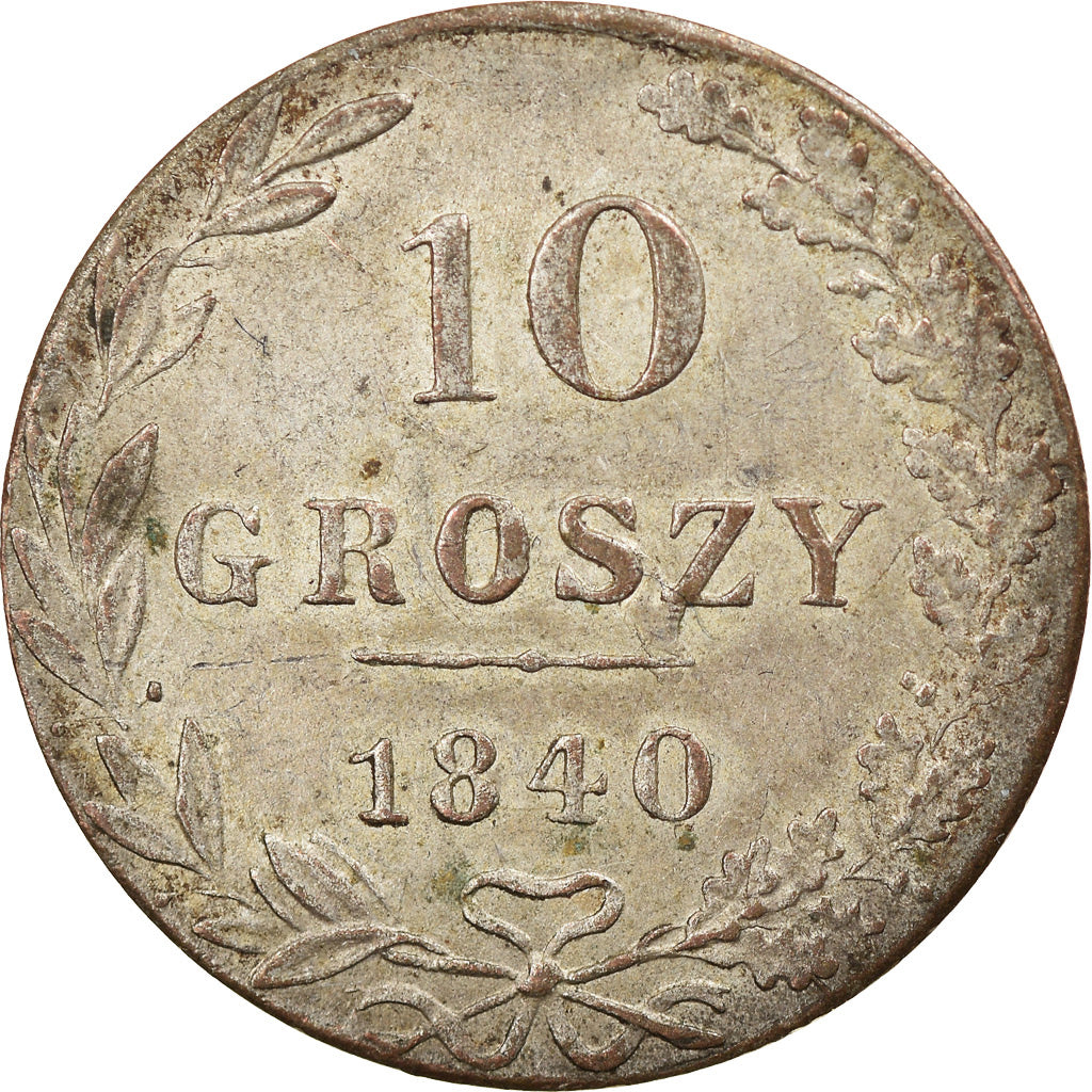 Coin, Poland, Nicholas I, 10 Groszy, 1840, Moneta Wschovensis, AU(55-58)