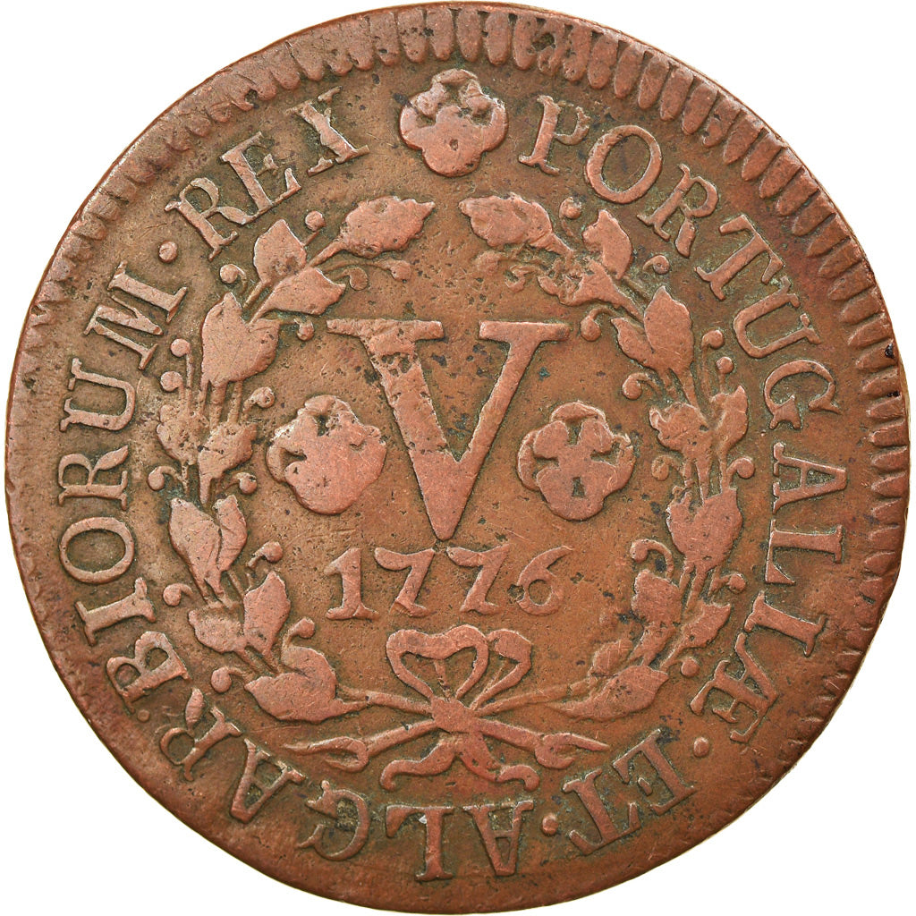Monnaie, Portugal, Jose I, 5 Reis, V, 1776, TTB, Cuivre, KM:242.2