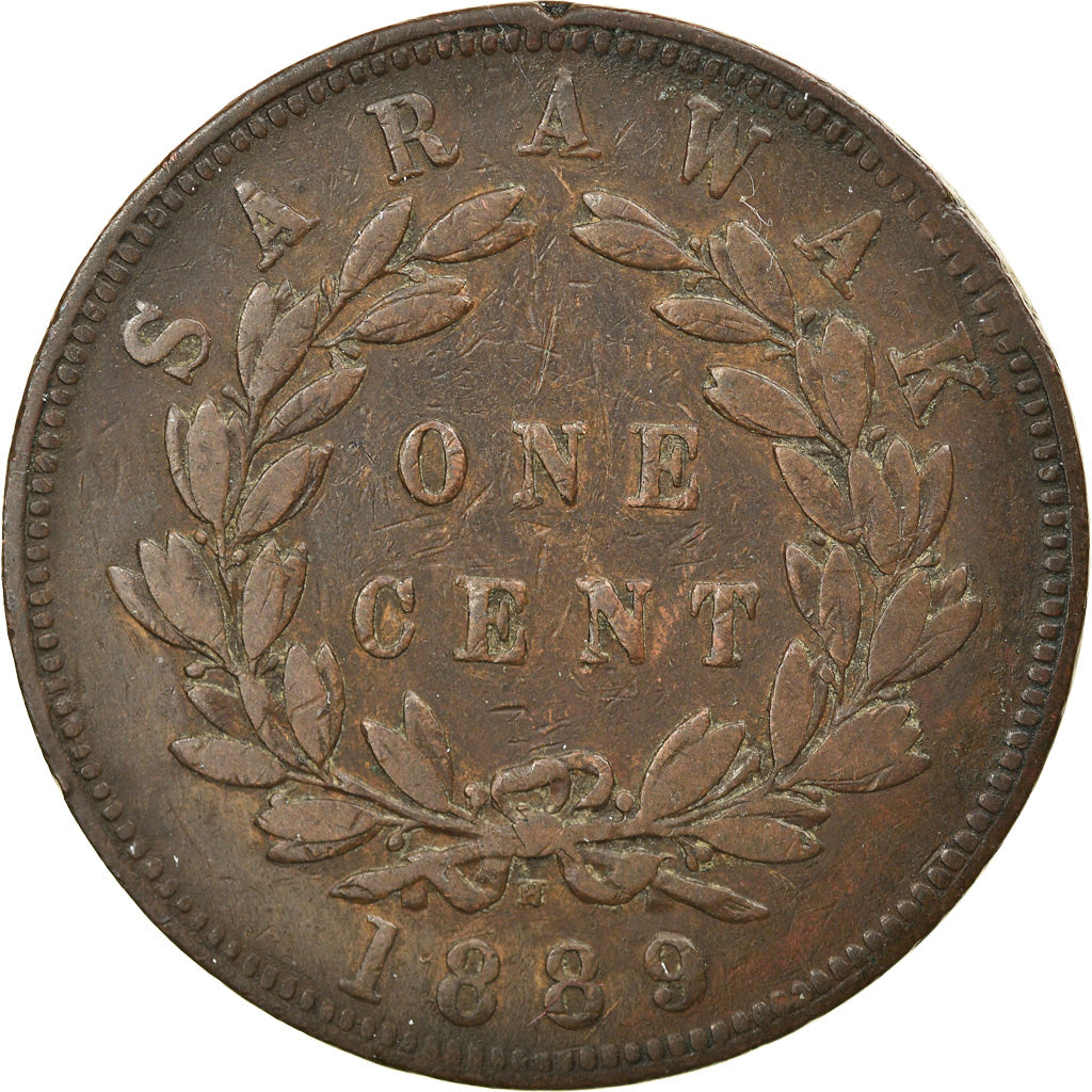 Münze, Sarawak, Charles J. Brooke, Cent, 1889, Heaton, Birmingham, S+, Kupfer