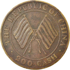 Moneda, China, SZECHUAN PROVINCE, 200 Cash, 1913, MBC, Latón, KM:459.1a