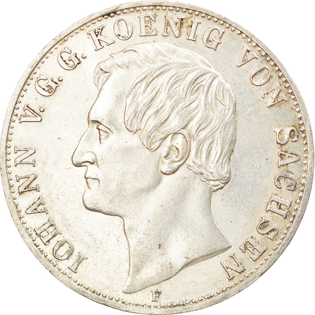 Coin, German States, SAXONY-ALBERTINE, Johann, 2 Thaler, 3-1/2 Gulden, 1855