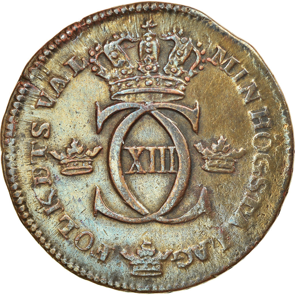 Moneta, Svezia, Carl XIII, 1/4 Skilling, 1817, BB, Rame, KM:592