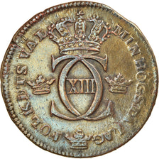 Moneta, Svezia, Carl XIII, 1/4 Skilling, 1817, BB, Rame, KM:592