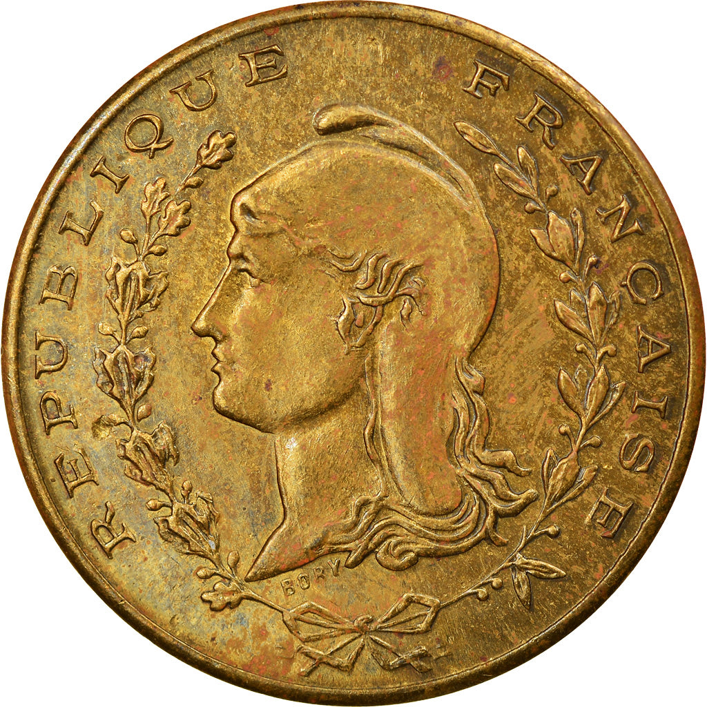 Coin, Algeria, Bône, Franc, Undated (1915), AU(55-58), Brass, Elie:15.3