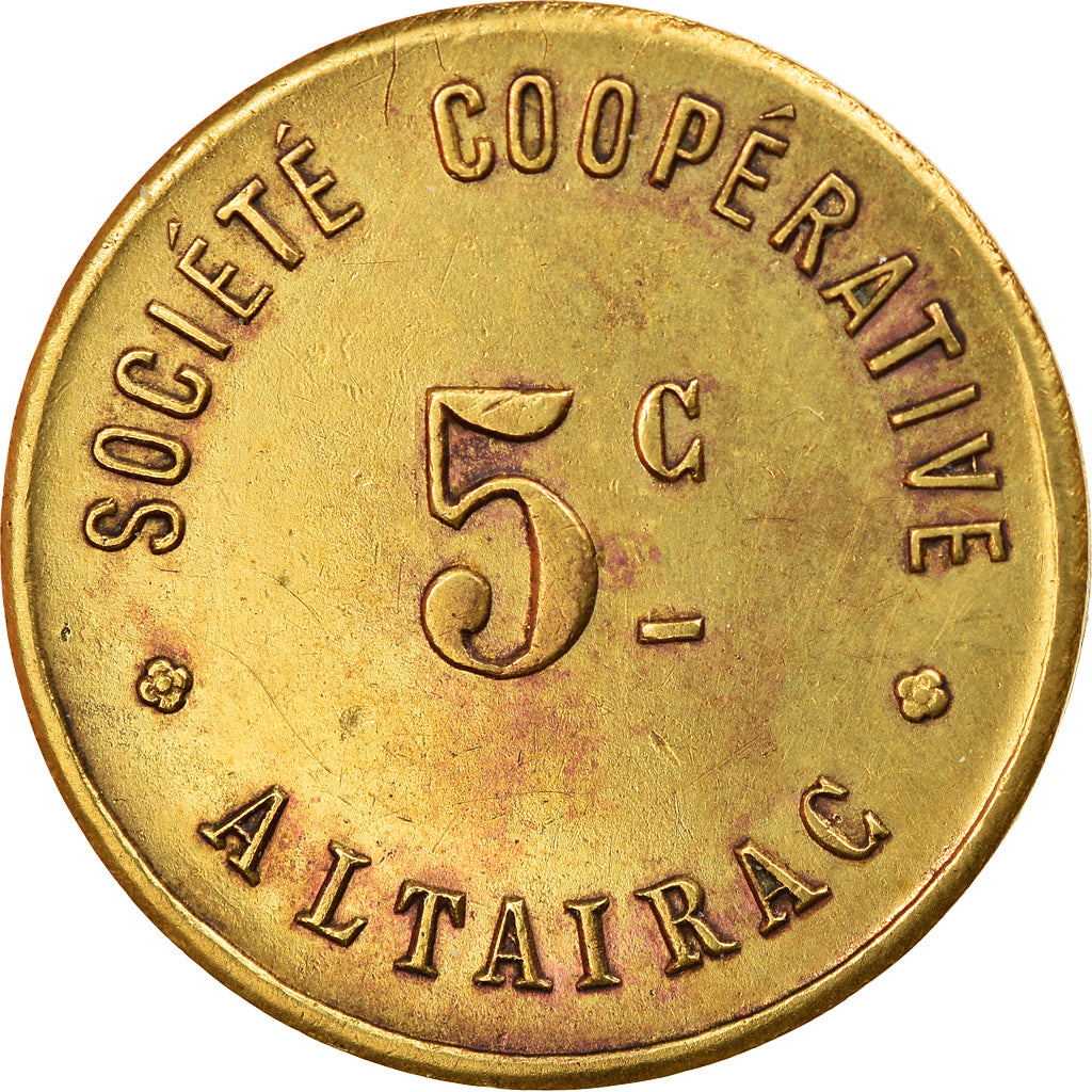 Coin, Algeria, Société Coopérative, Altairac, El Harrach, 5 Centimes, Rare