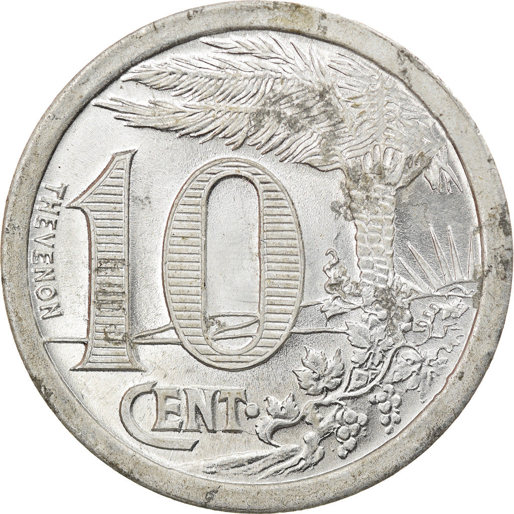 Coin, Algeria, Chambre de Commerce, Oran, 10 Centimes, 1921, MS(63), Aluminium