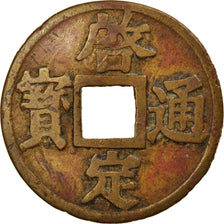 Coin, Vietnam, Khai Dinh, Phan, Undated (1916-1926), Countermark, EF(40-45)