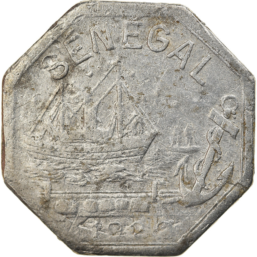 Moneta, Senegal, Chambre de Commerce Dakar, 50 Centimes, 1920, Rare, MB+