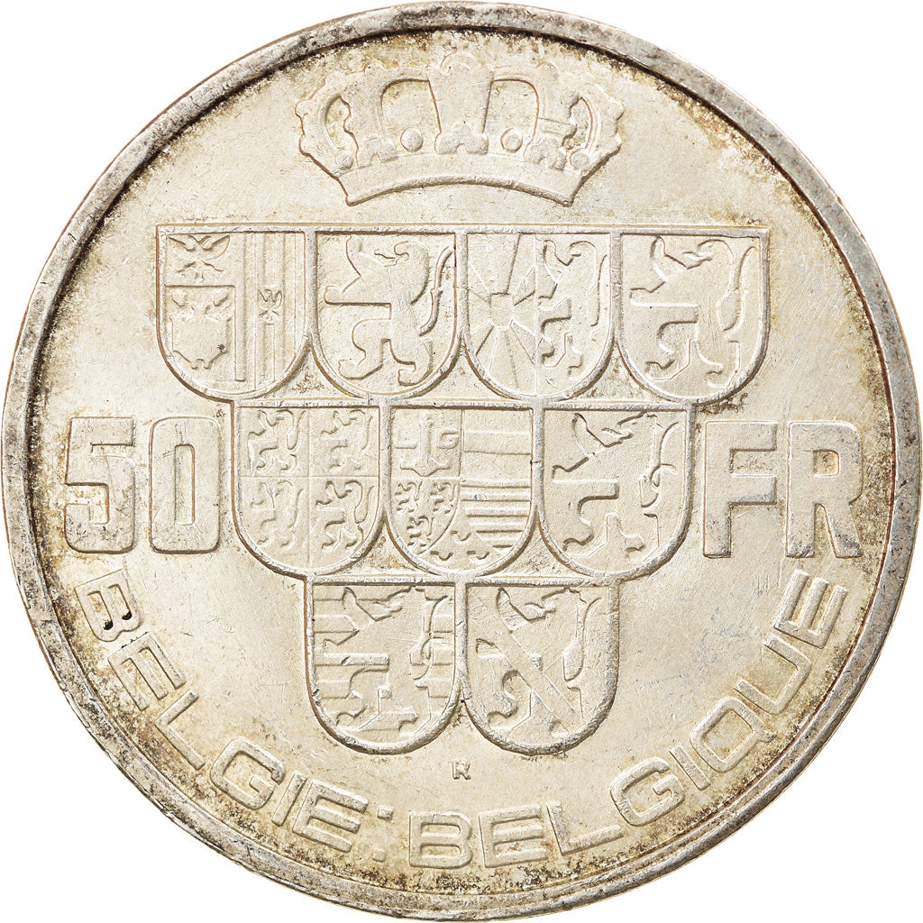 Coin, Belgium, 50 Francs, 50 Frank, 1939, AU(50-53), Silver, KM:122.1