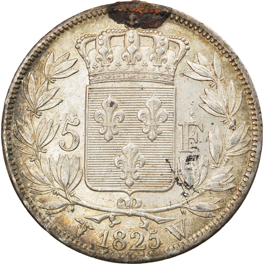 Moneta, Francia, Charles X, 5 Francs, 1825, Lille, BB+, Argento, KM:720.13