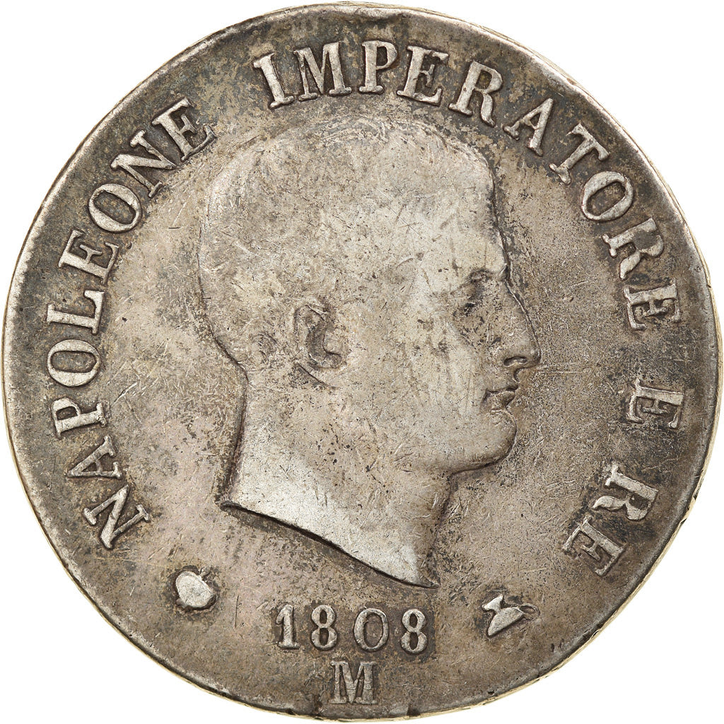 Moneta, STATI ITALIANI, KINGDOM OF NAPOLEON, Napoleon I, 5 Lire, 1808, Milan
