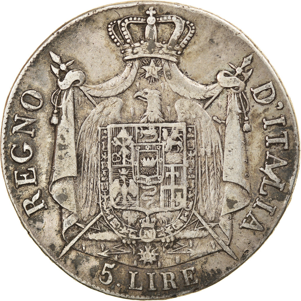 Moneta, STATI ITALIANI, KINGDOM OF NAPOLEON, Napoleon I, 5 Lire, 1808, Milan