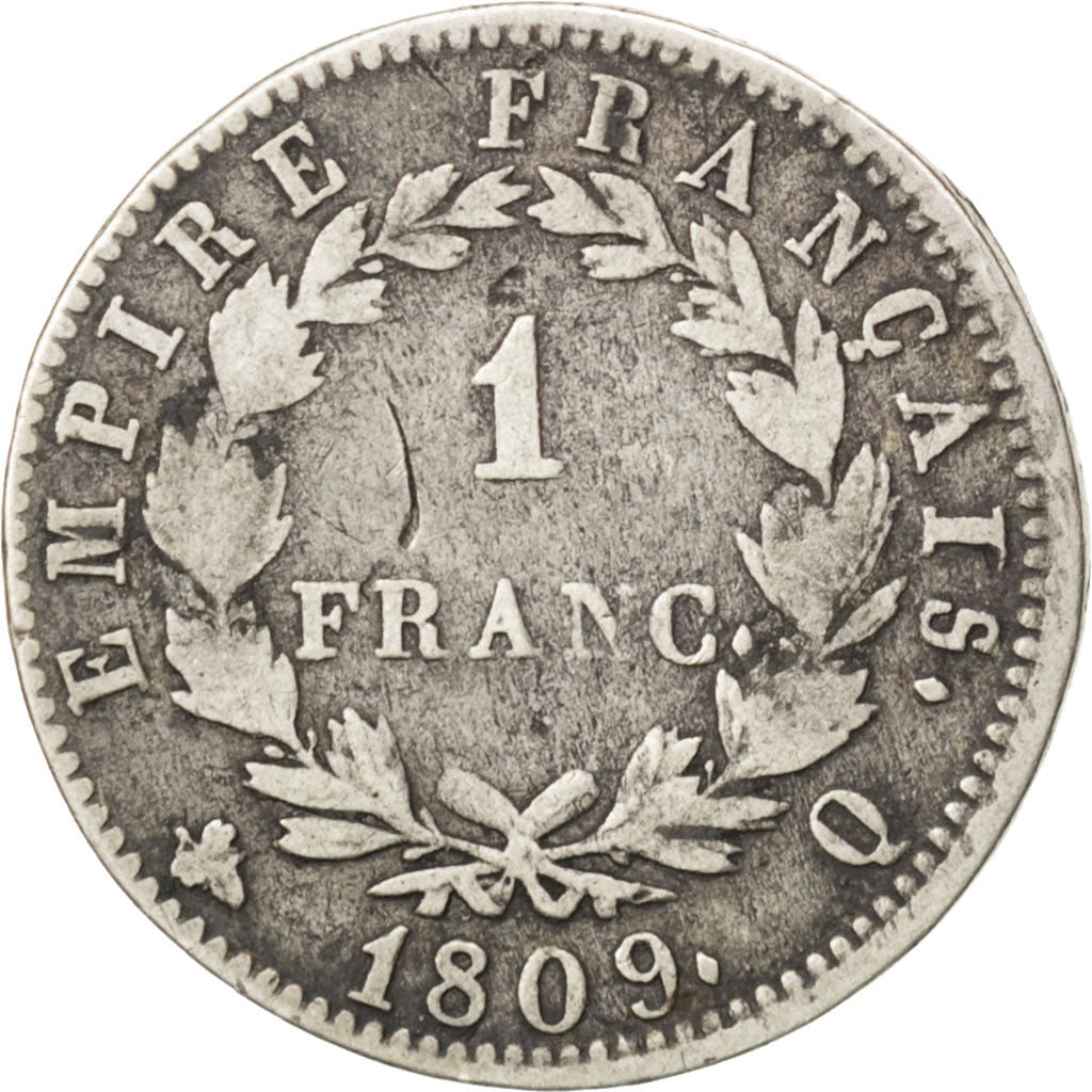 Coin, France, Napoléon I, Franc, 1809, Perpignan, VF(20-25), Silver, KM:692.12