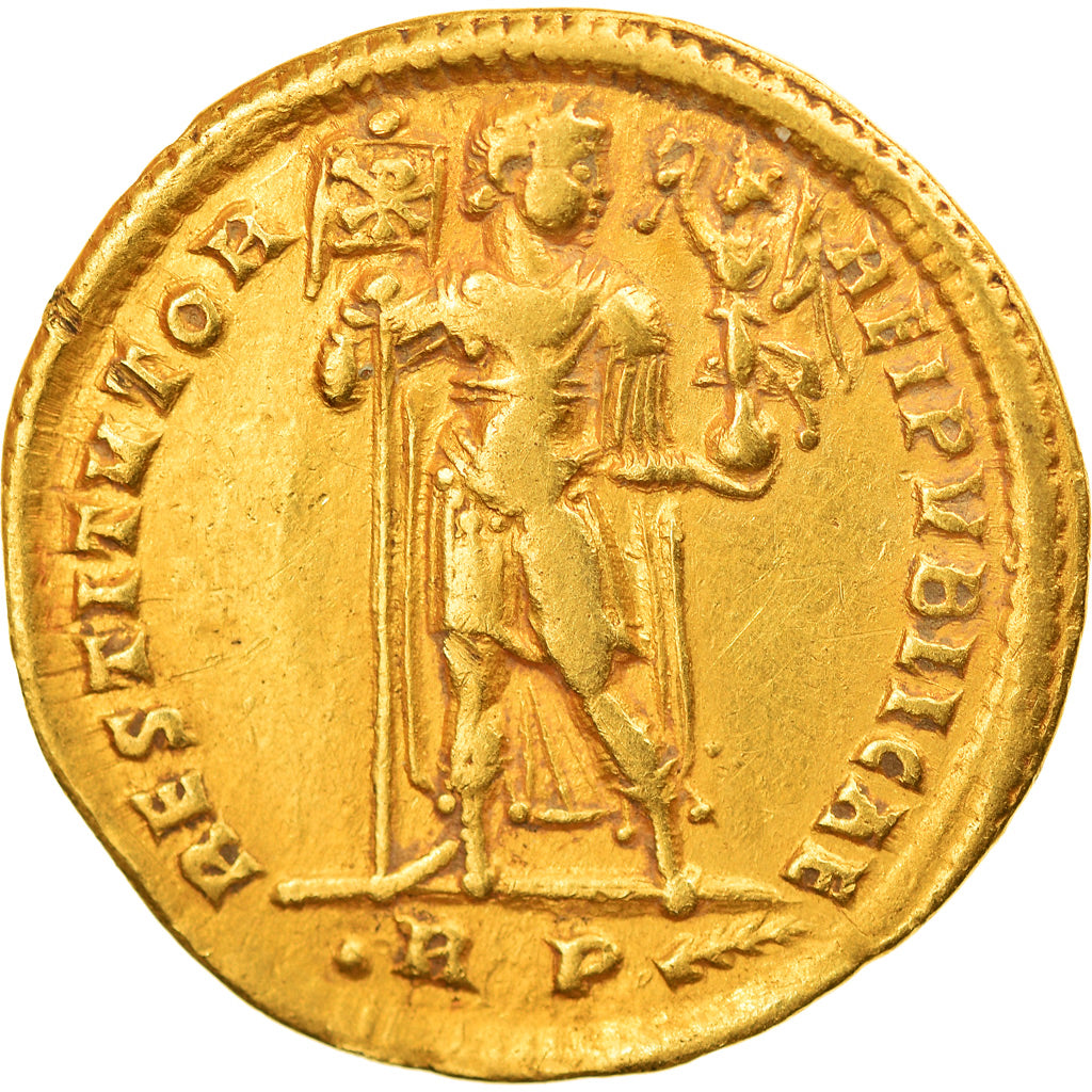 Moneta, Valentinian I, Solidus, 364-367, Rome, BB+, Oro, RIC:2a