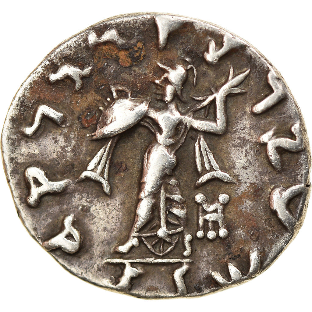 Coin, Baktrian Kingdom, Menander, Drachm, 165/55-130 BC, AU(50-53), Silver
