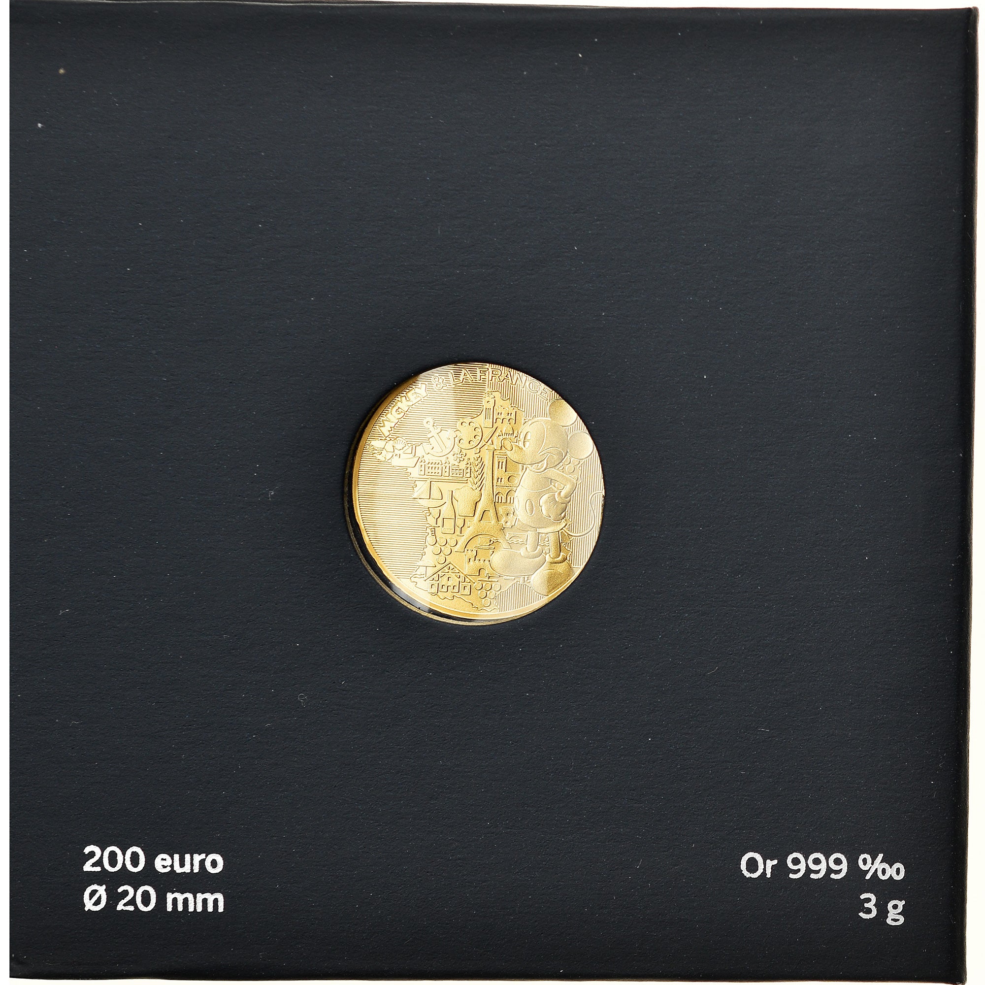 France, Monnaie de Paris, 200 Euro, Mickey & la France, 2018, Paris, BU, FDC, Or