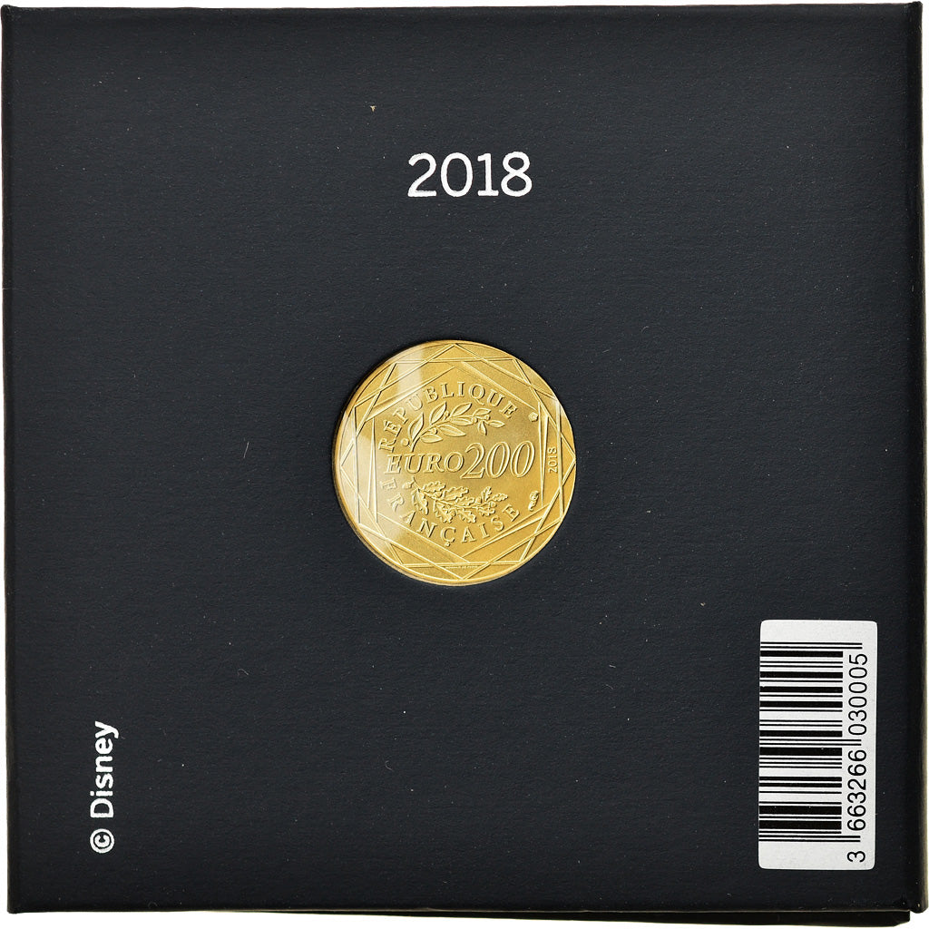 France, Monnaie de Paris, 200 Euro, Mickey & la France, 2018, Paris, BU, FDC, Or